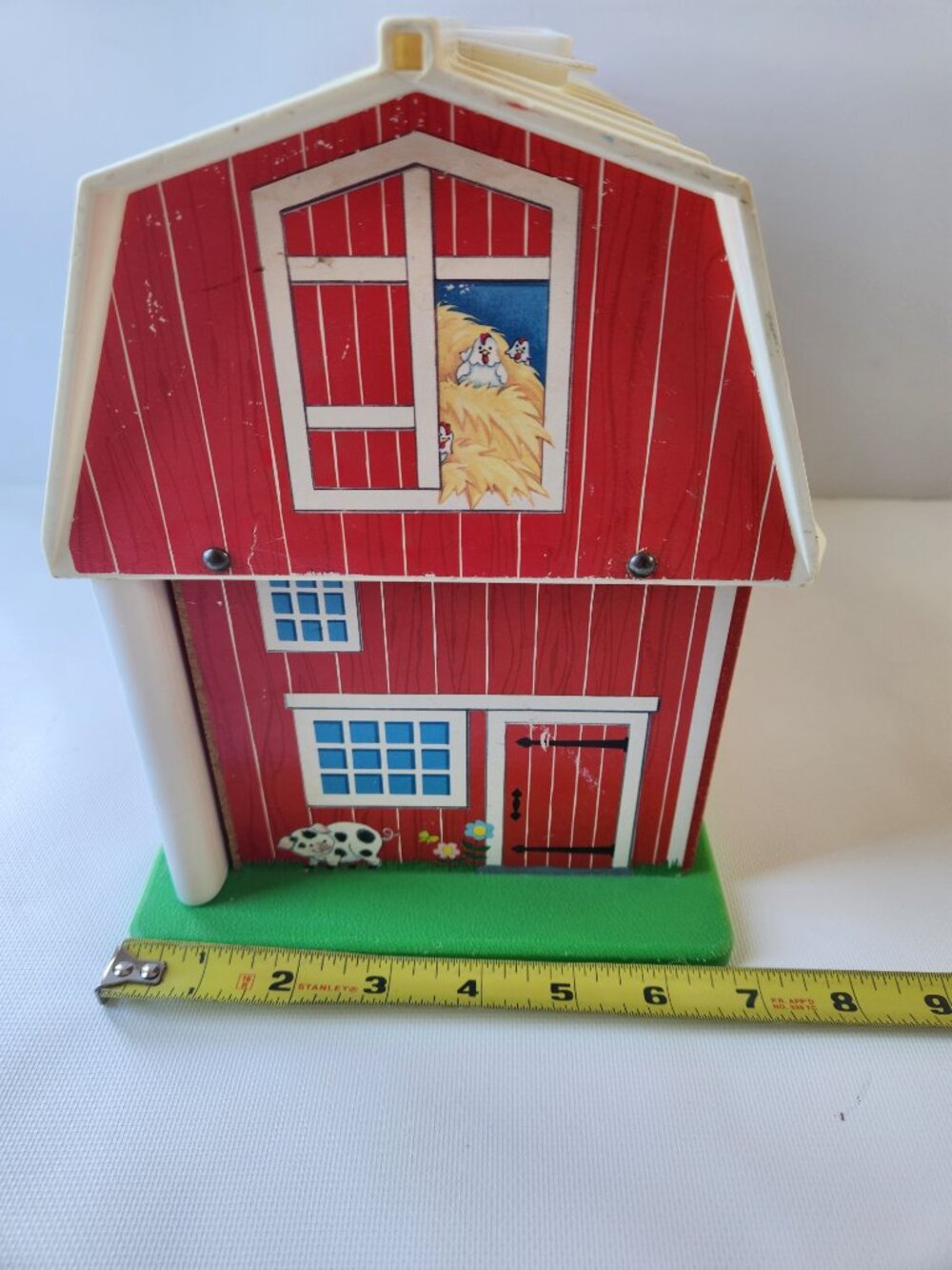 Fisher Price Vintage Farm Barn Playset Red White Folding Toy Barn Pretend Play - Picture 8 of 9
